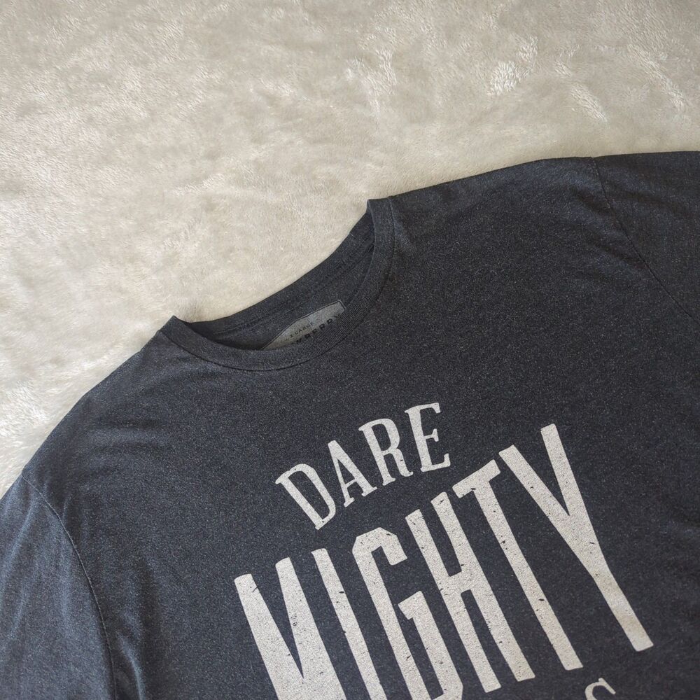Huckberry Mens XL Shirt Dare Mighty Things Charcoal Heather Graphic Tee USA